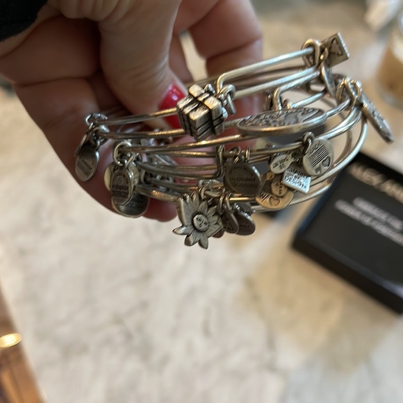 Alex and Ani (+) Energy 7 piece set. (Initial J charm) Great stacking bracelets. - Picture 11 of 12